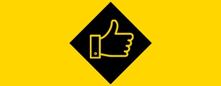 Icona Affidabile nei colori giallo e nero
