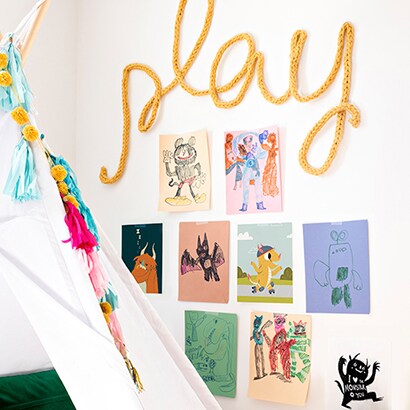 Opera d'arte per bambini essere appeso al muro