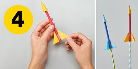 Passo 4 - creare le pinne e prepararsi per il lancio del razzo
